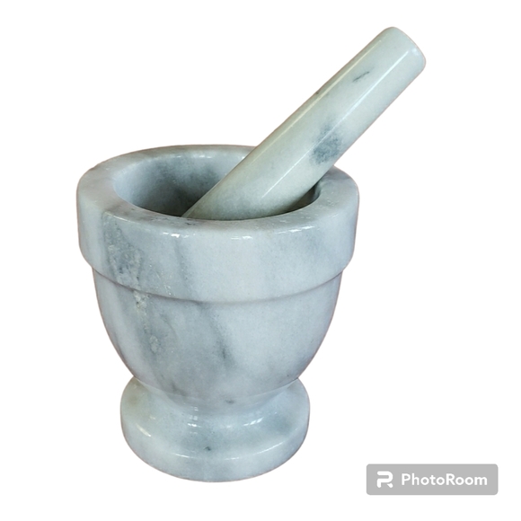 Mortar and Pestle Set Made of Marble - Picture 1 of 7